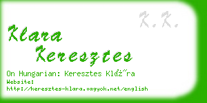 klara keresztes business card